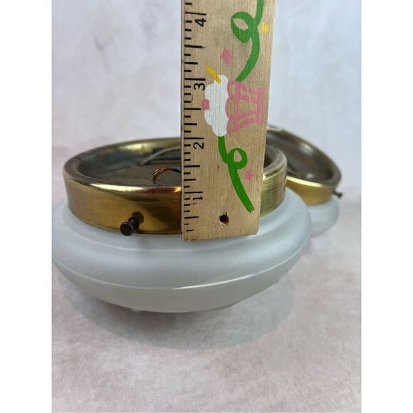 MCM Mod Set of 2 Vintage Frosted Light Fixtures Grapevine Embossed - Picture 7 of 8